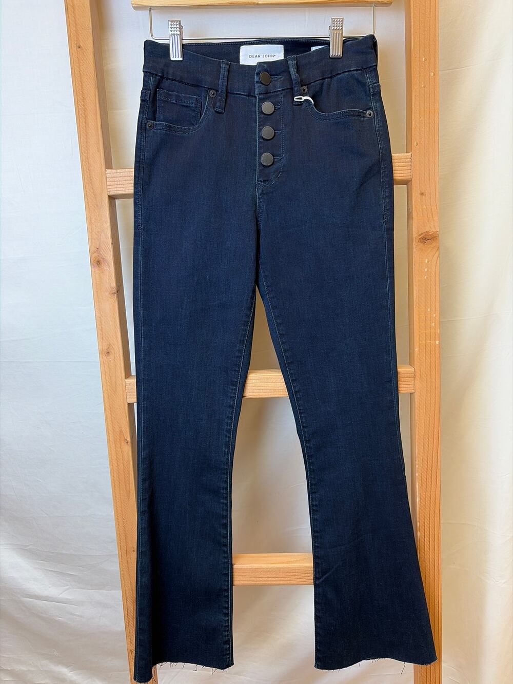 NWT Dear John Jeanne Flare High Rise Button Front Stretchy Denim #0348 SZ 24